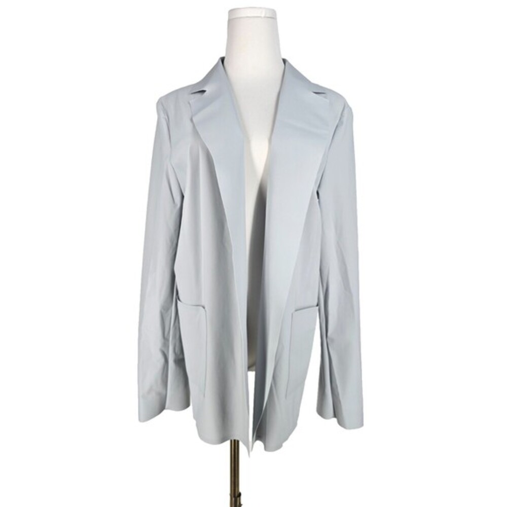 NEW Max Mara Leisure Travel Open-Front Athleisure Vargas Blazer Grey Stretchy XL